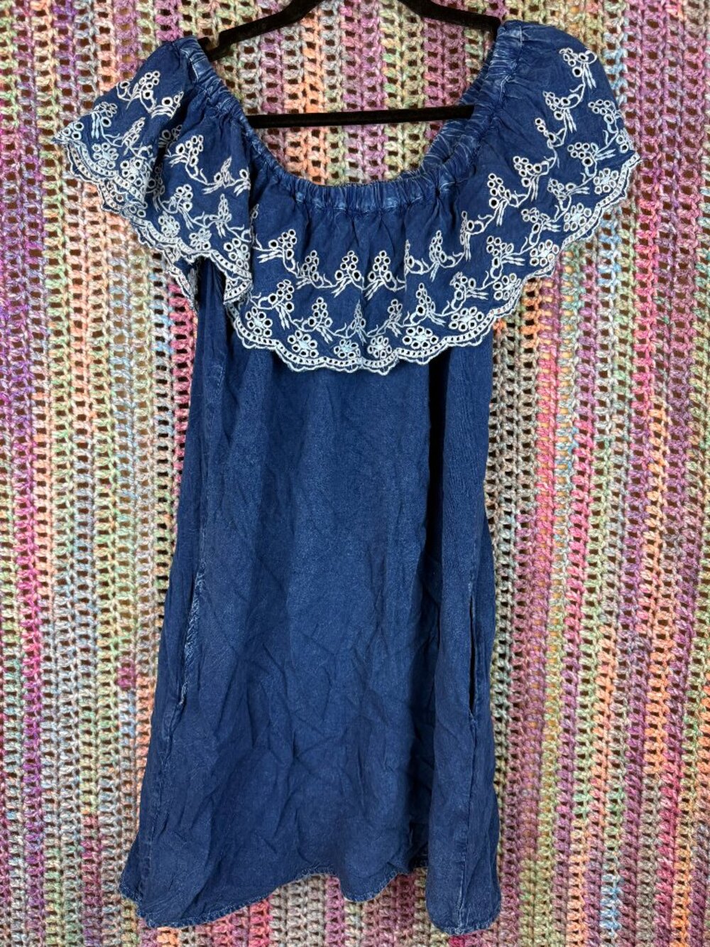 Elan Denim Dress with Pockets (Size M)